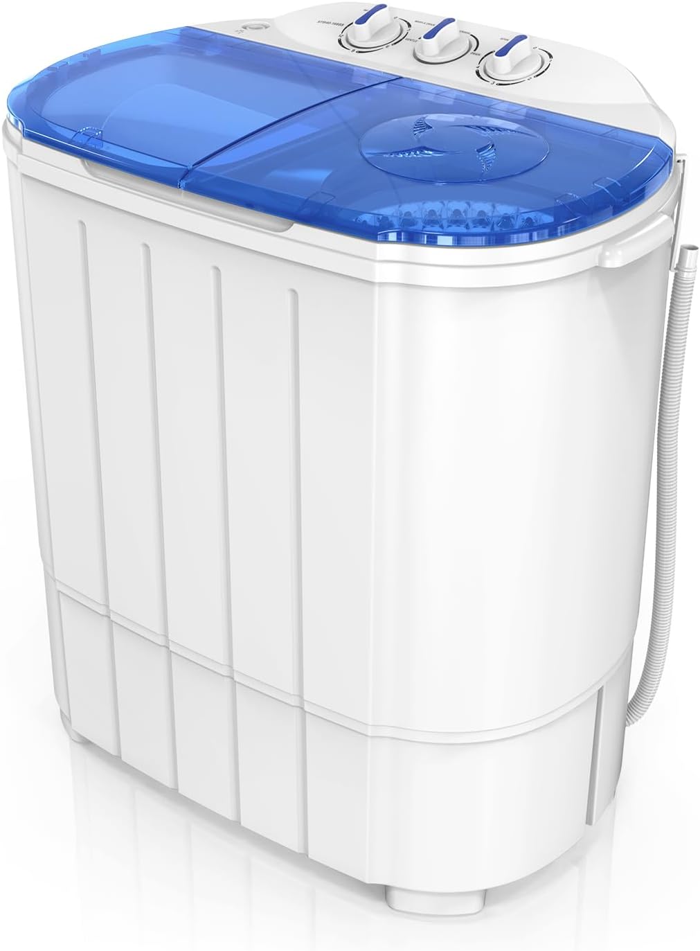 ROVSUN 11LBS Portable Washing Machine, Electric Washer and Dryer Combo with Washer(7lbs) & Spiner(4lbs) & Gravity Draining for Home RV Camping Dorm College Apartment