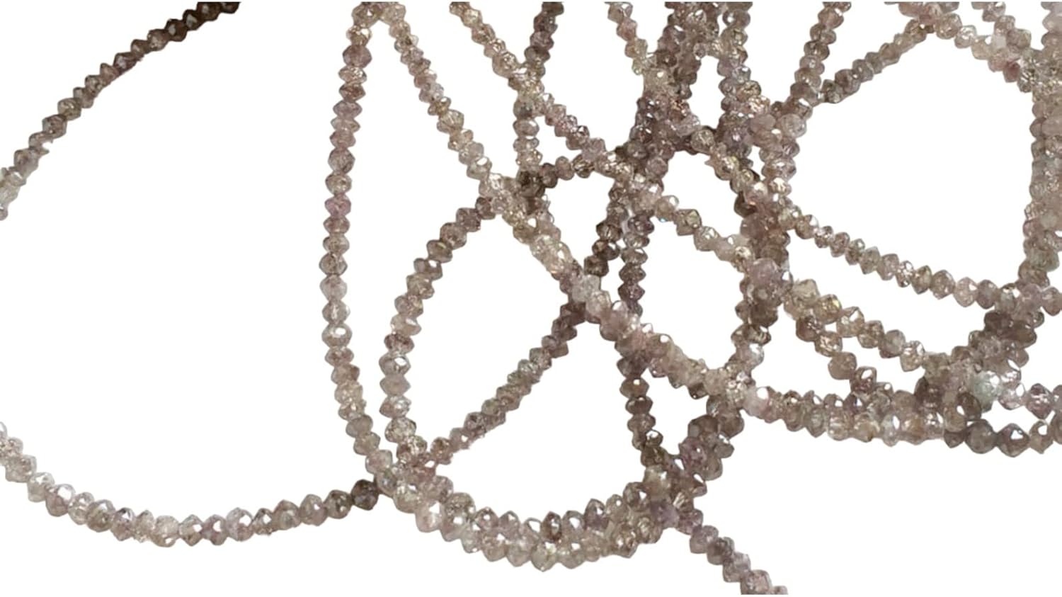 Women's 1.5-2.5mm Pink Sparkling Faceted Diamonds Beads, Pink Faceted Diamond Saucer/Thali Beads, Pink Diamond Beads For Jewelry (2IN To 16IN)