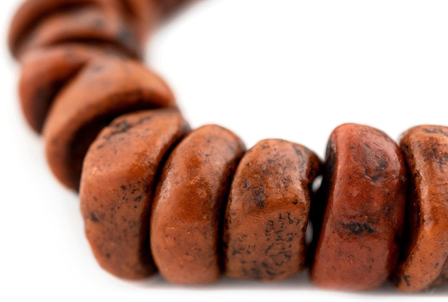 The Bead Chest Chunky Moroccan Coral Amber Resin Beads 24mm Morocco African Orange Disk Large Hole 11 Inch Strand Handmade