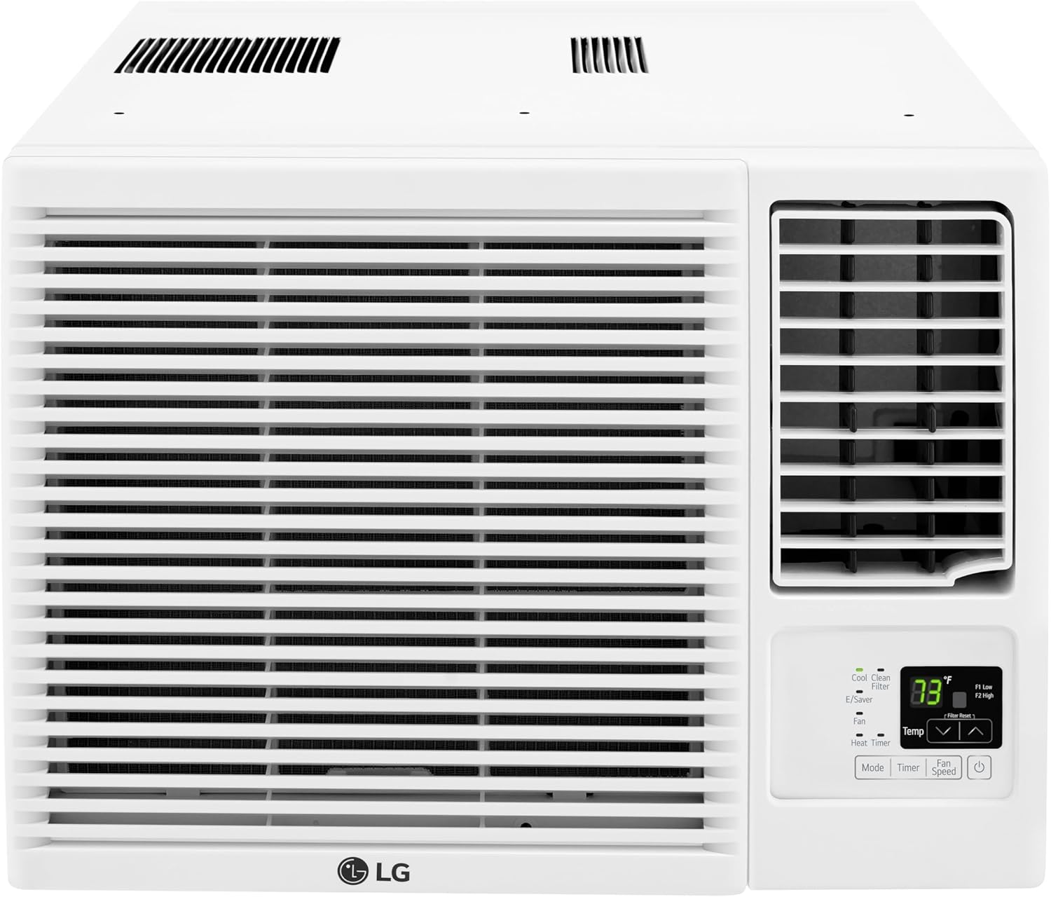 LG 7,600 BTU Window Air Conditioner with Heat, 115V, Cools 330 Sq.Ft. for Bedroom, Living Room, Apartment, with Remote, 2 Speeds, Slide In-Out Chassis, 24-hour Timer, White