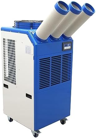 Portable Air Conditioner 22,178 BTU Industrial Spot Cooler Air Conditioner 910m³/h Mobile Outdoor Indoor Cooling Aircon with Three Column 220V 2400W