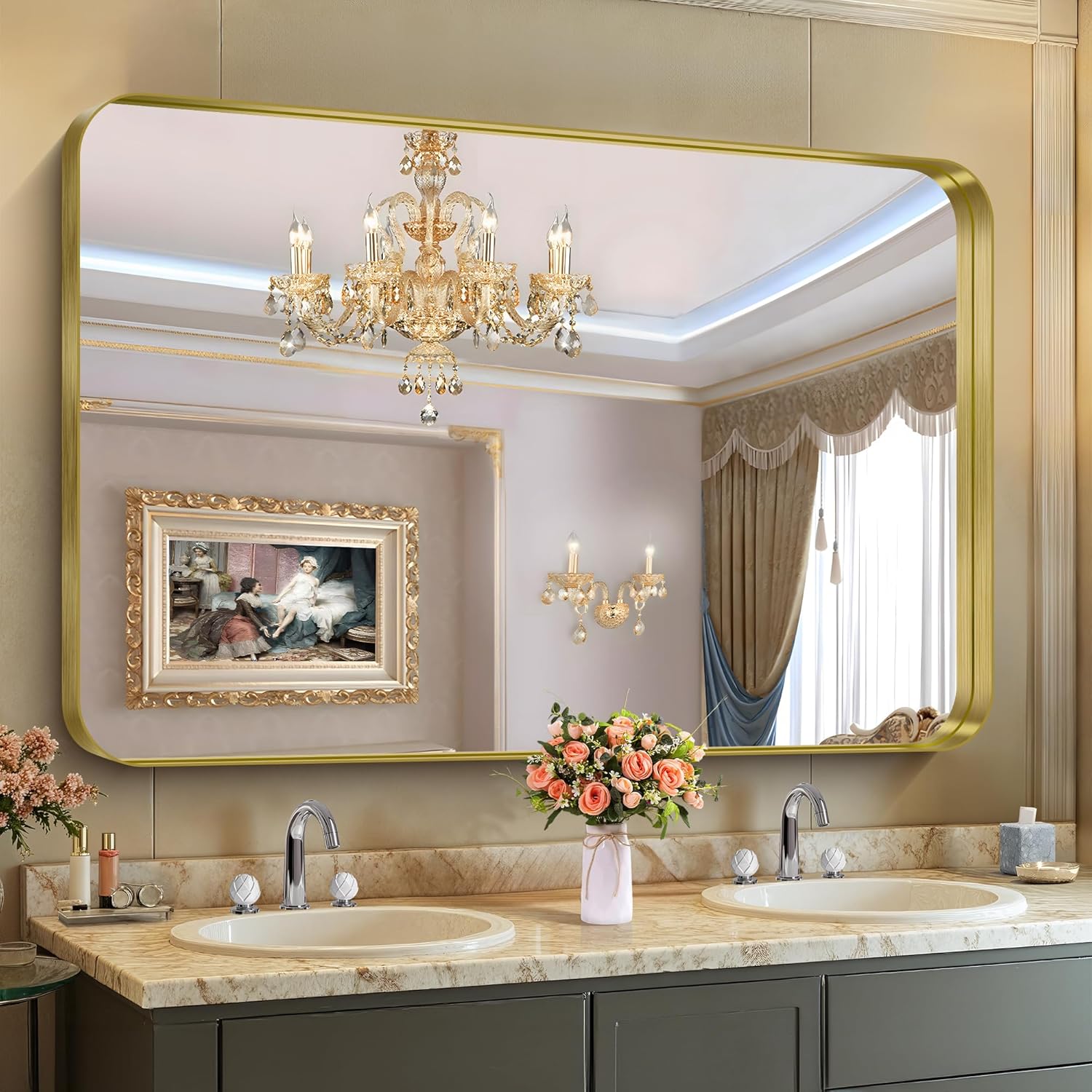 CIRCUMI Gold Bathroom Mirror, 36