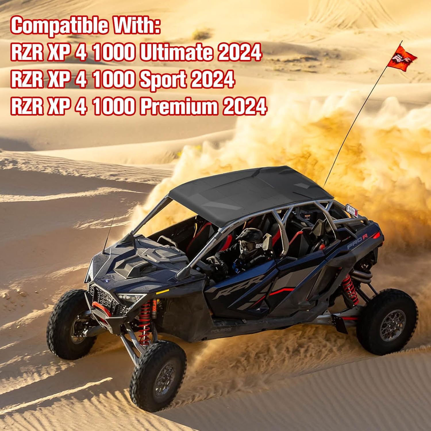 Sport Roof Top for Polaris RZR XP 4 1000 2024 2025, Dustproof Resistant Hard Coat Poly Roof 5-Pieces Combination Roof Sun Visor for Polaris RZR XP 1000 2024+ Accessories(5PCS, 2884554)