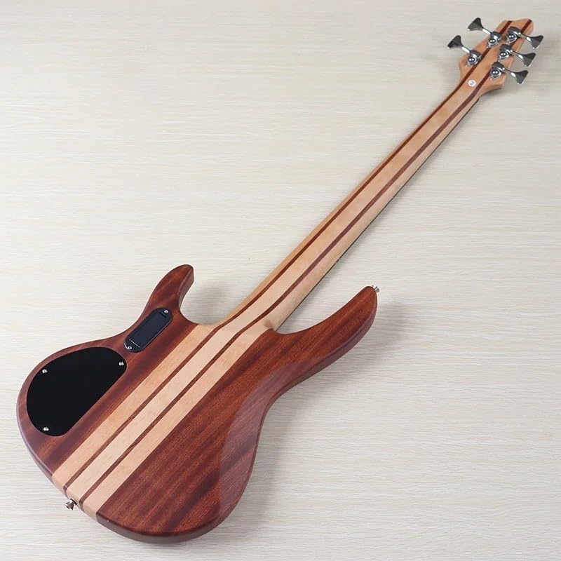 5-String Electric Bass Guitar, 43-Inch Neck-Through, Solid Sapele Body, Wenge Wood Top Skin, Canada Maple Neck(Model 2 Fretless)