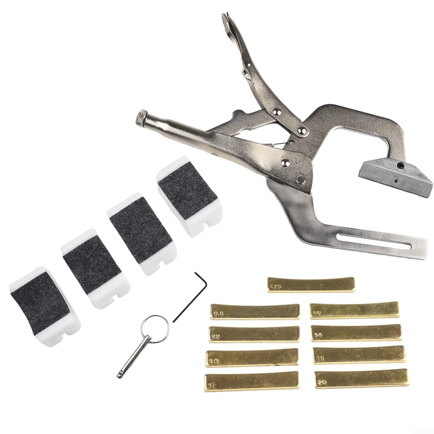 Handheld Fret Tool for Accurate Fret Installation with 9 Brass Inserts - Professional Guitar and Bass Fret Pressing Tool(Fret Press with 9 Radius Inserts)