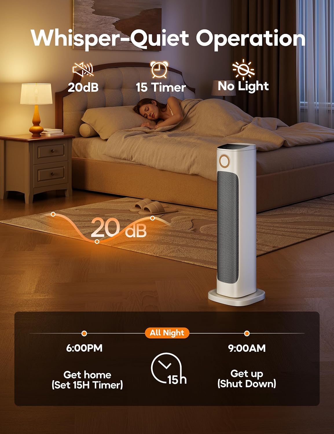 Patio Heater And Fan Combo for Indoor Use,Space Backyard Room Indoor,1500W Tower Portable Electric Space Outdoor with Remote,Infrared Heater,15H Timers,Quiet,for Office, White