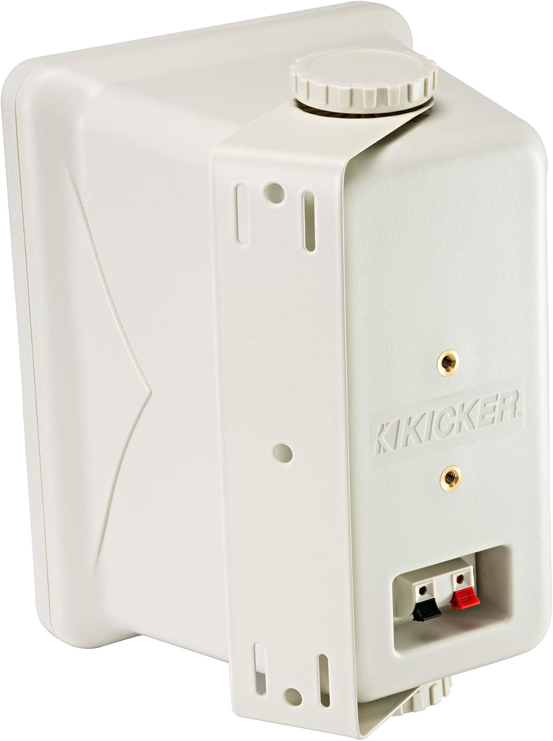 KICKER KB6B 2-Way Full Range Indoor Outdoor Speakers (Pair) Weatherproof Speakers for Patio Garage Poolside in-Home, 6.5 inch woofer, 2x5 inch Horn Tweeter Gray