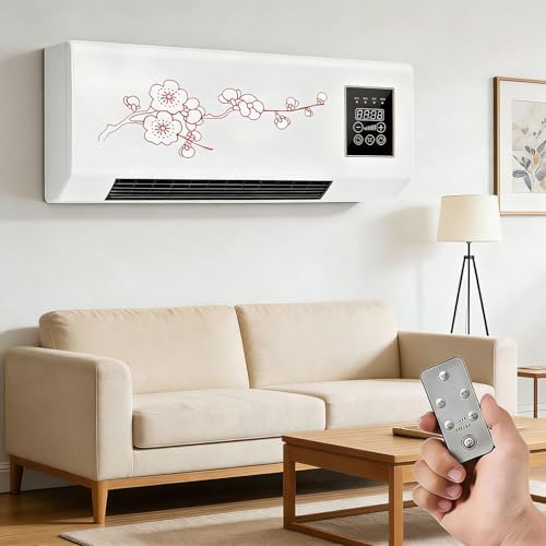 Portable Air Conditioning Mini Wall Mounted Ac Unit Heater for Bedroom, 2 In 1 Smart Cold and Hot Air Conditioners Mini AC/Heating System with Remote Control(Red)