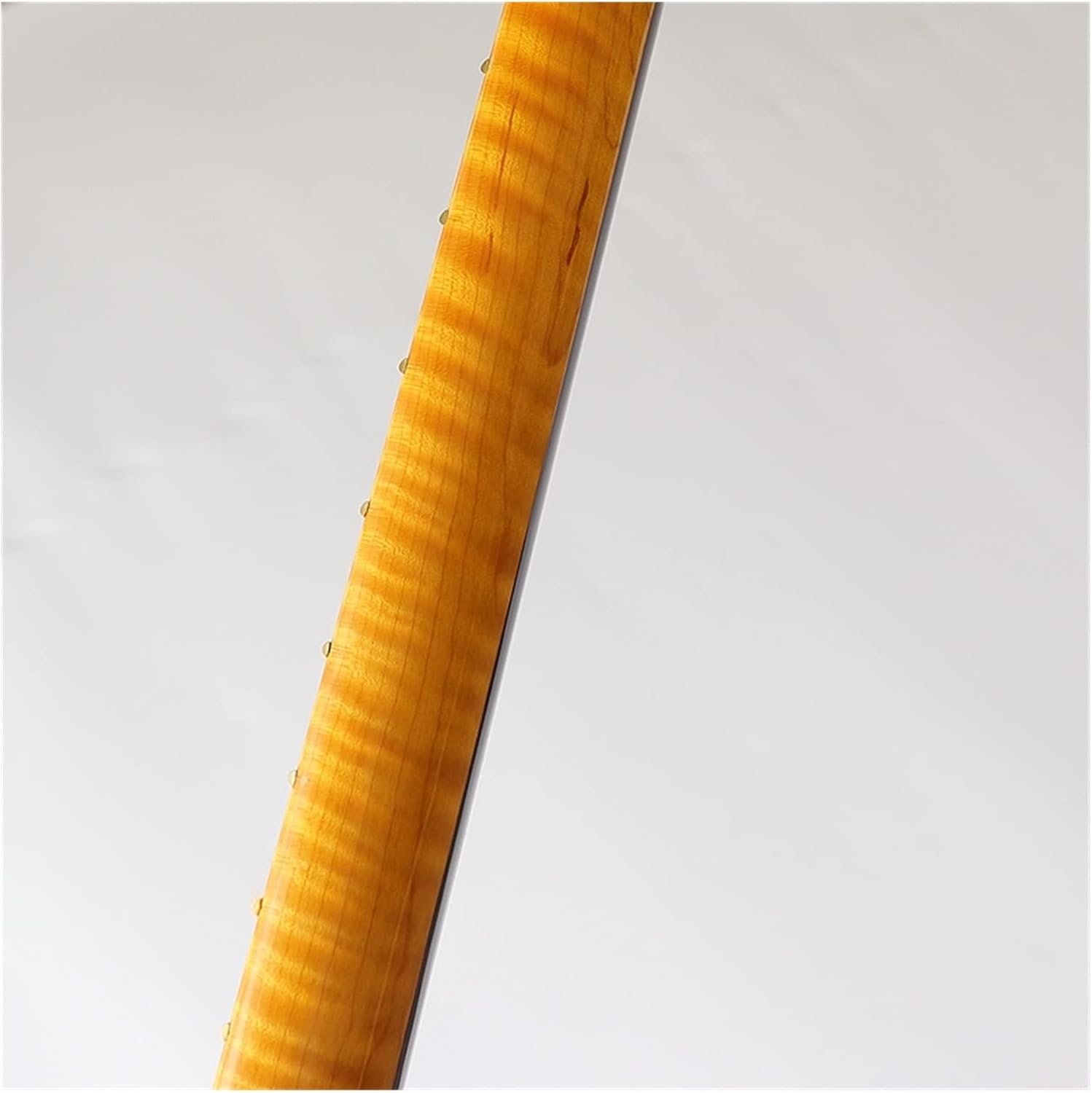 ZUZU Flame Maple Electric Guitar Neck ST Neck Canada Flame Maple Wood High Gloss Finish 21 Frets Yellow Color Unfinished Guitar Neck (Color : 1)