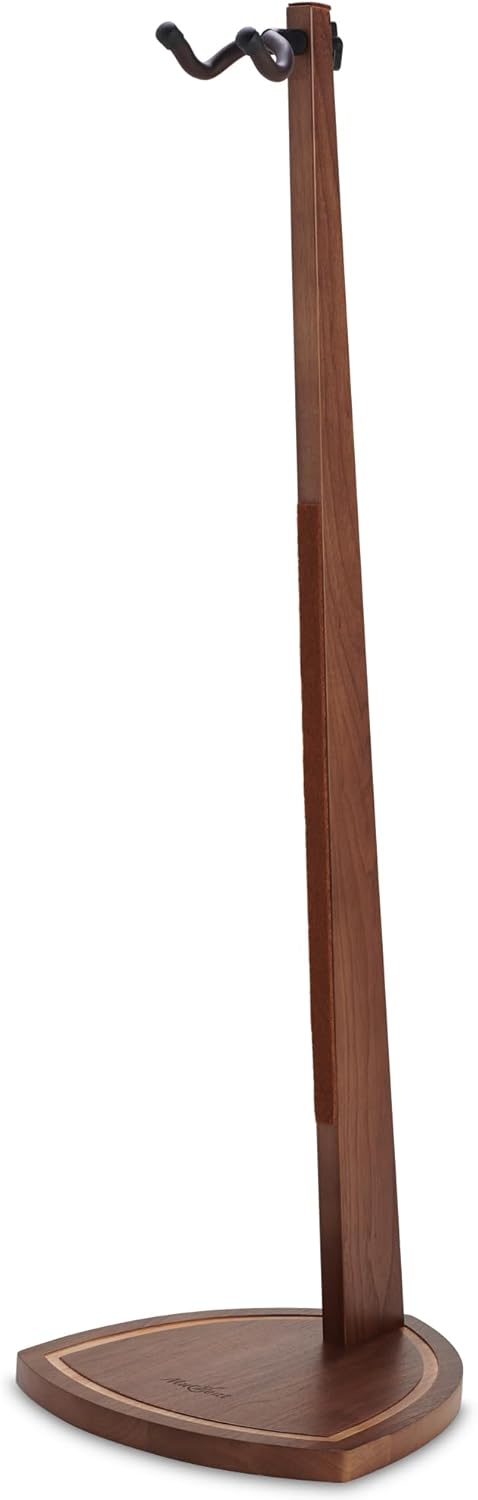 Guitar Stand, Acoustic Guitar Stand Floor, Black Walnut Wood Guitar Stand, Single Guitar Holder Stand for Electric Guitar, Banjo, Mandolin, Hanging Guitar Stands for Home Decor Studio Display