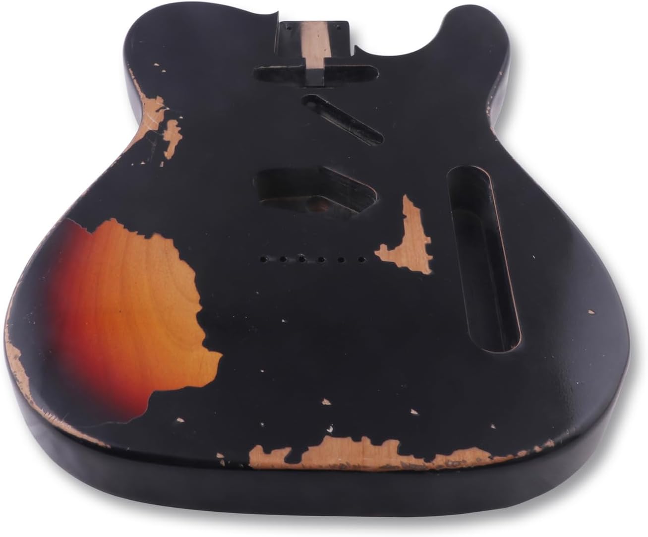 Sunsmile Relic Electric Guitar Body TL Style Nitro Top Alder Wood DIY Guitar Body S-S Route Relic Black.