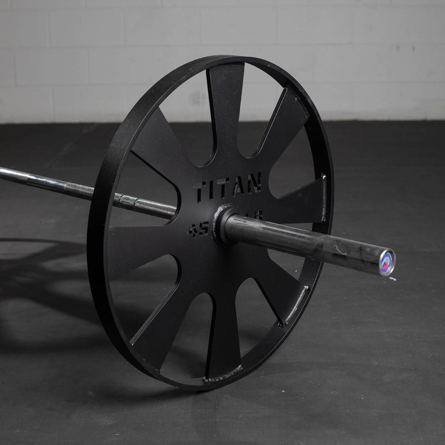 Titan Fitness Wagon Wheel Pulling Blocks, 45 LB Pair, 26-inch Steel Deadlift Pulling Weight Plates