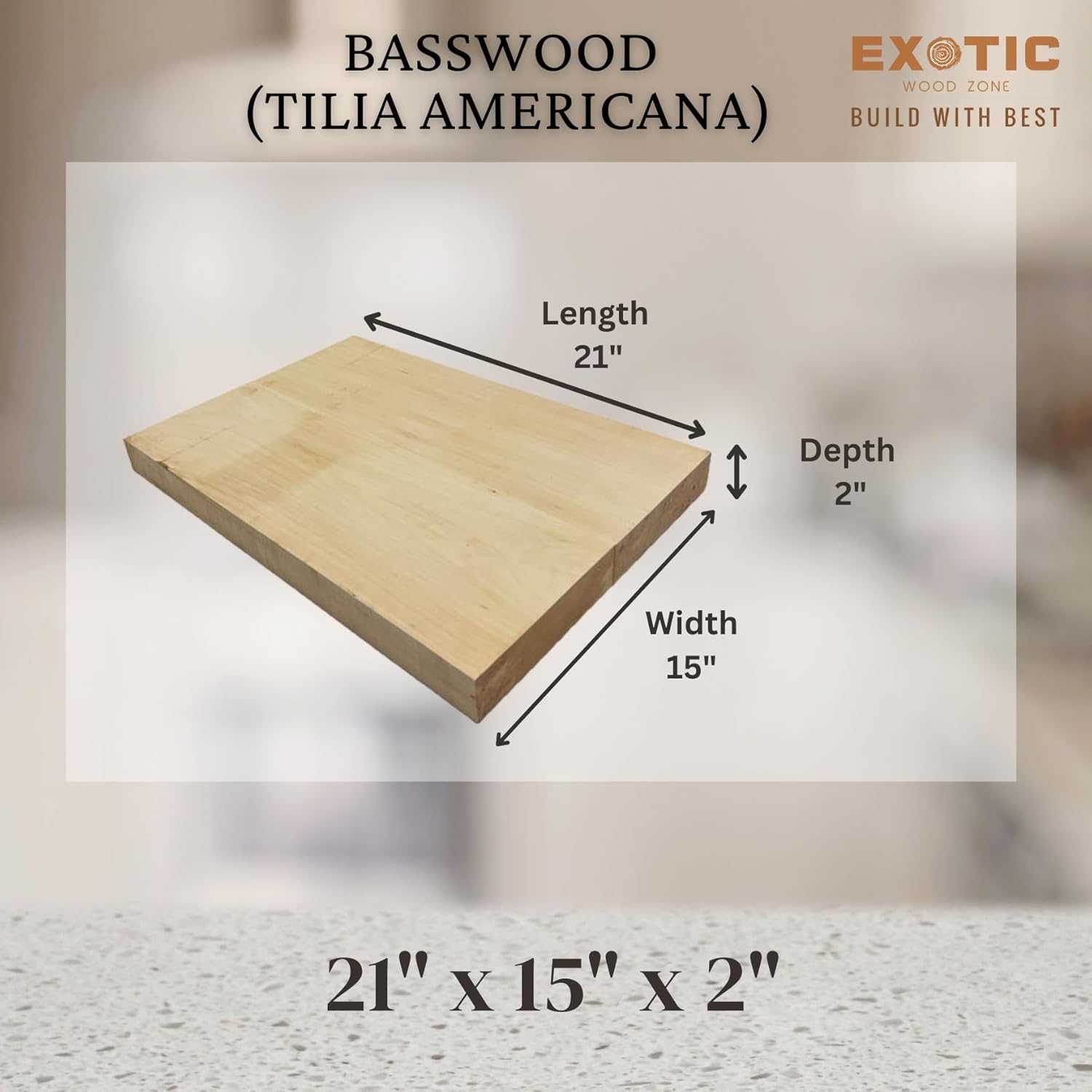 Exotic Wood Zone | Basswood Electric/Bass Musical Guitar Body Blanks | Luither Tonewood Suppliers | 21