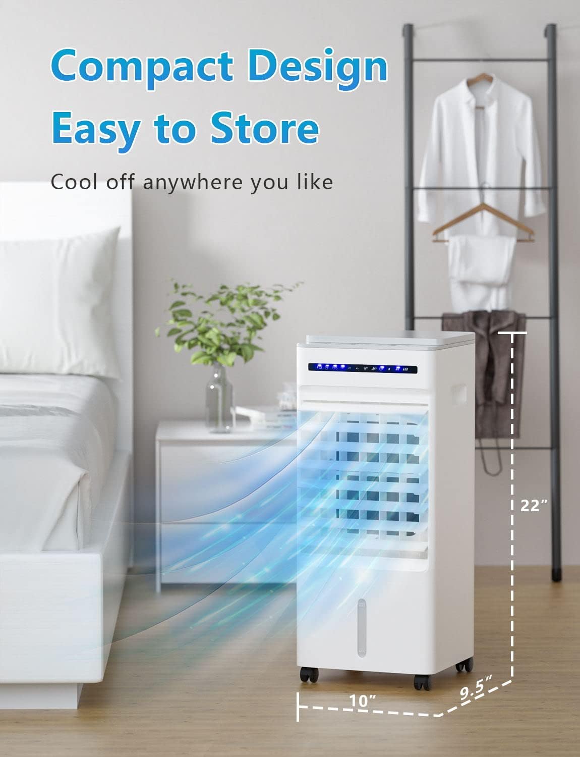 ARLIME Evaporative Air Cooler, 3-in-1 Portable AC with Fan & Humidifier w/Remote, 7H Timer, 3 Wind Speeds, 3 Modes, Room Air Conditioner, Quiet Swamp Cooler Fan for Room Home Office