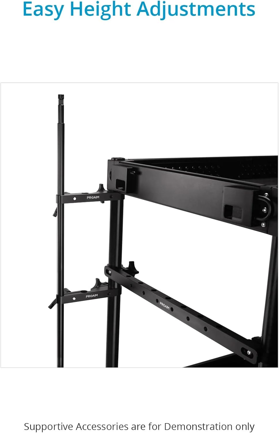 PROAIM 5/8” Baby Pin Adapter System for Camera Cart. Adapts Many Accessories with 5/8 Receiver, Clamps to 1.5”/38mm Cart Mast. Length: 30” Dia: 19mm, Durable Stable Lightweight (VCTR-BP)