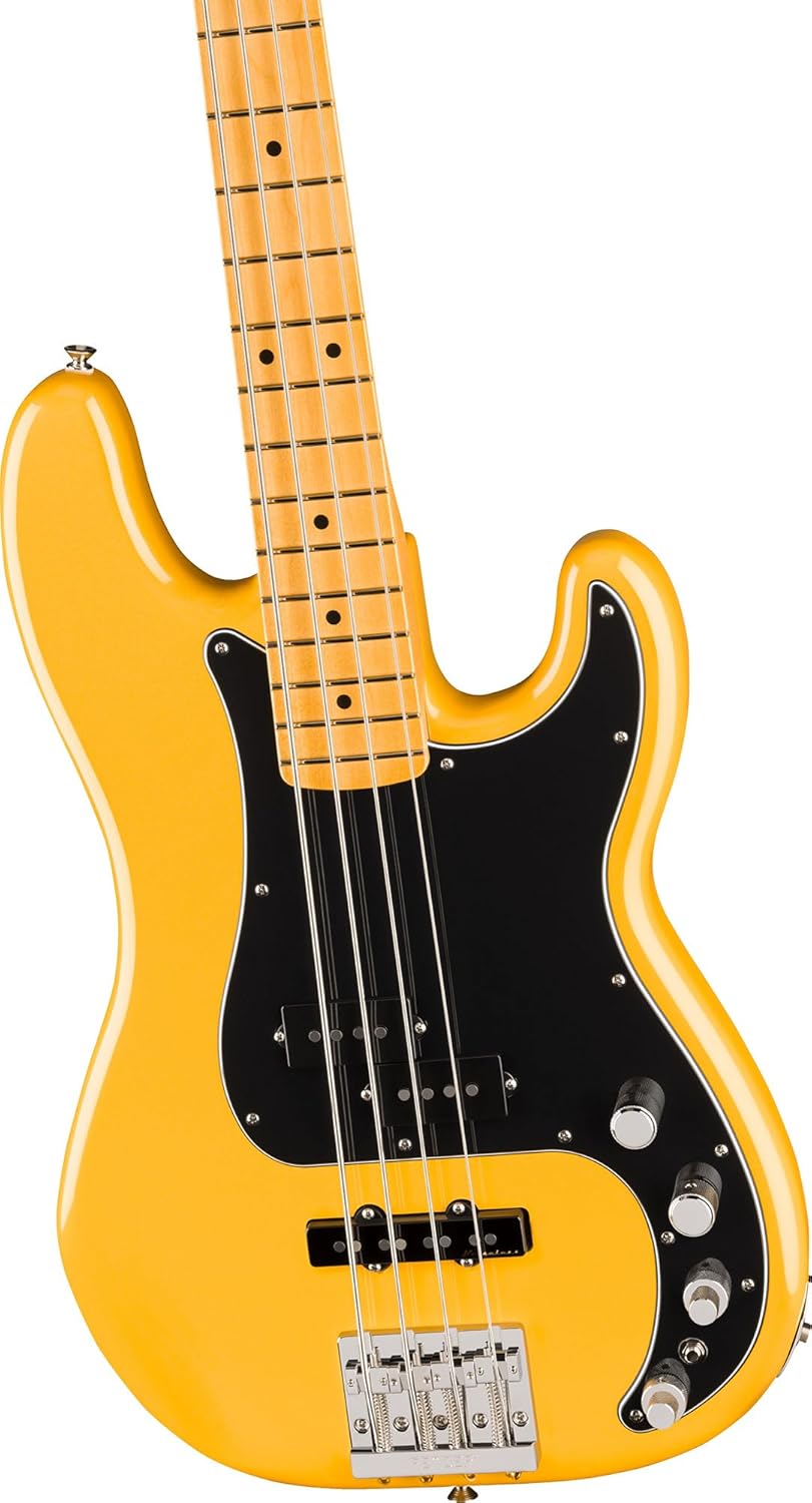 Fender Player II Modified Active Precision Bass - Sunshine Yellow Bundle with Gig Bag, Strap, Cable, 3-Pack Picks, and Guitar Cleaning Kit