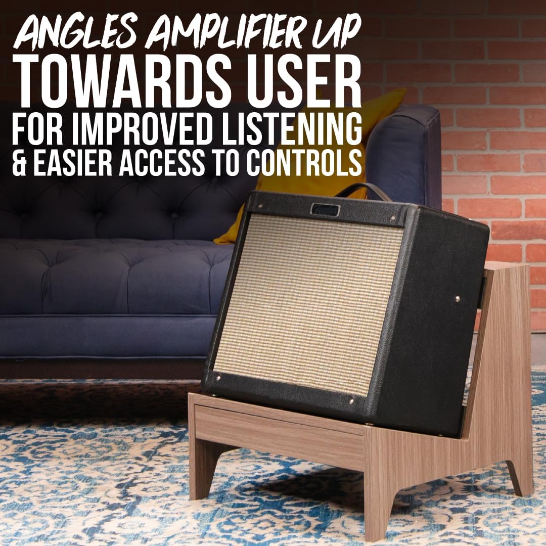 Gator Frameworks Elite Series Small Wooden Combo Guitar Amp Stand in Driftwood Grey Finish (GFW-ELITEGTRAMPSM-GRY)