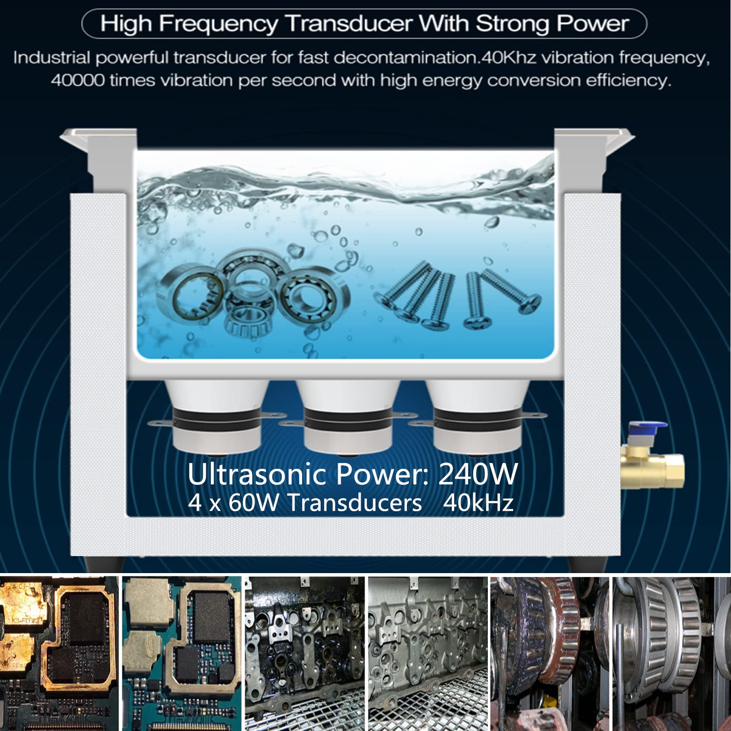 Professional Ultrasonic Cleaning Machine 10L with Digital Timer and Heater, Stainless Steel Ultrasound Cleaner for Cleaning Circuit Board Parts Dental Instruments