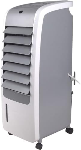 Whirlpool 155 CFM Portable Evaporative Cooler for Garage, Warehouse, Basement, 125V, Rooms up to 428 Sq. Ft., with Remote and Ice Pack for Hot/Dry Climates, Indoor Fan Powered Swamp Cooler in Titanium