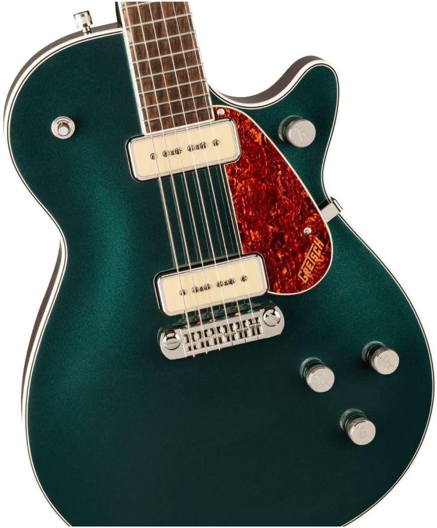 Gretsch G5210-P90 Electromatic 6-String Right-Handed Jet Two 90 Electric Guitar with Gloss Finish and Mahogany Body (Cadillac Green)