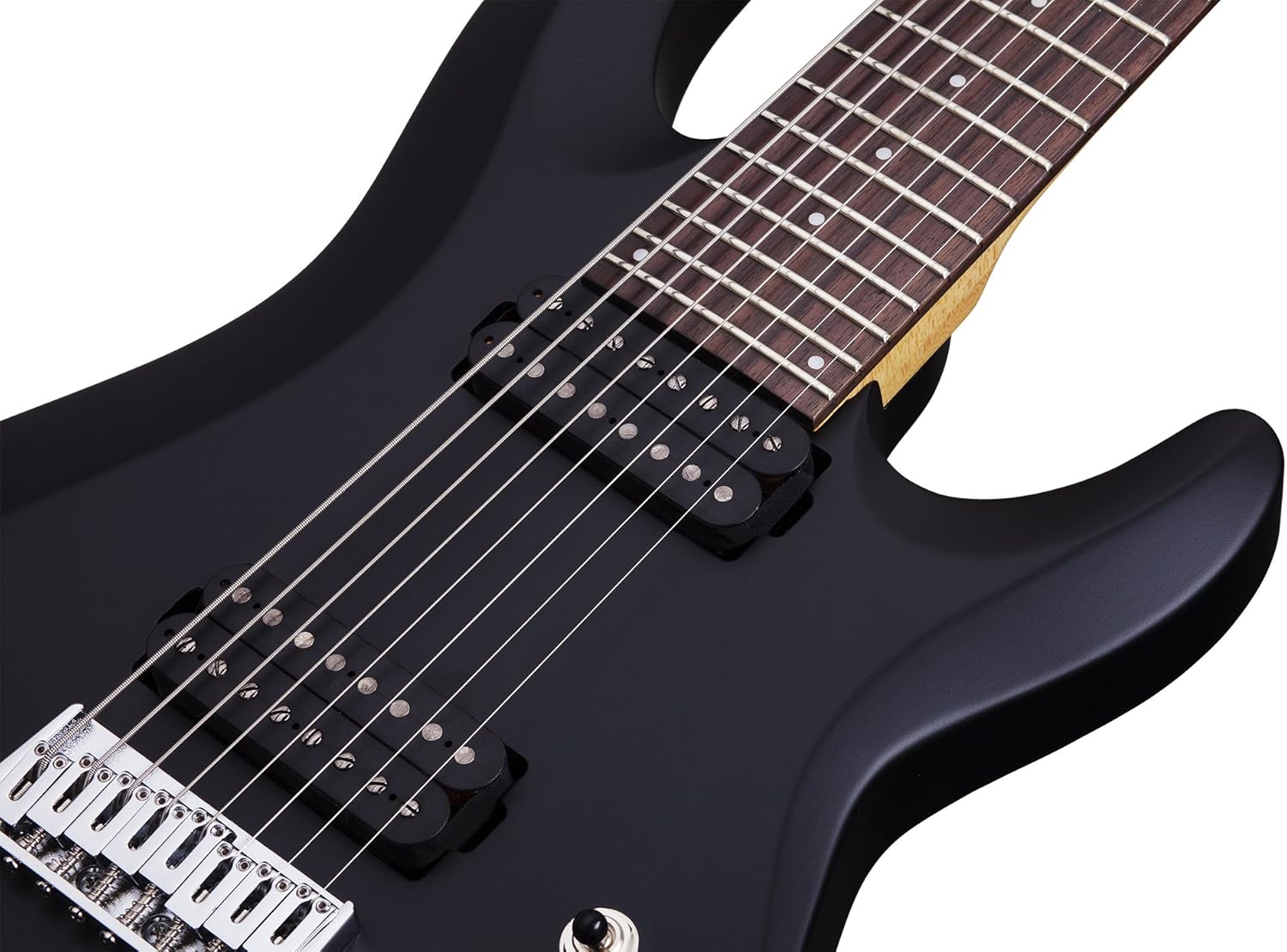 Schecter C-8 DELUXE Satin Black 8-String Solid-Body Electric Guitar, Satin Black