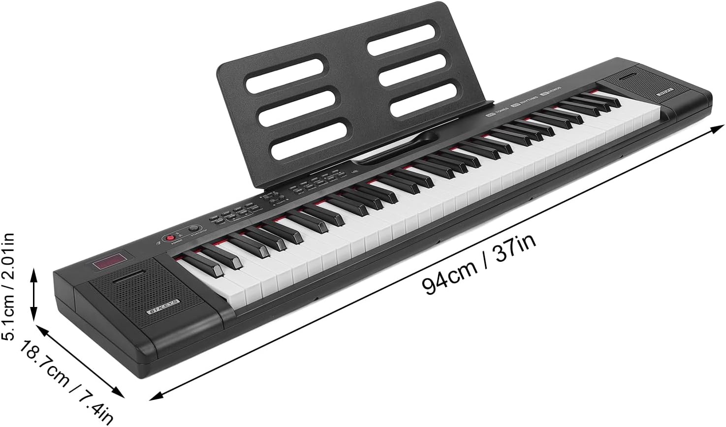 61 Key Digital Piano Keyboard, Digital Piano with Rich Tones and Rhythms Portable Lighting Electronic Keyboard for Learning (US Plug