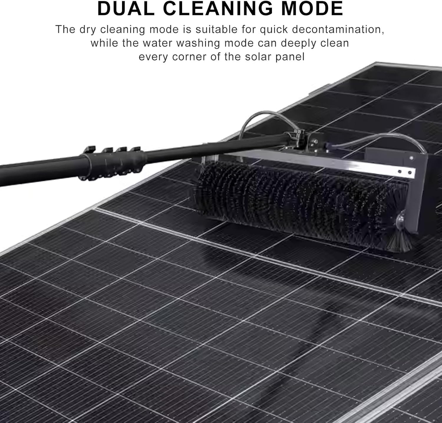 5.5 m (18 ft) Electric PV Panel Cleaning Machine - 360° Auto Rotated Brush Head,Automatic Water Supply,60 cm Cleaning Distance