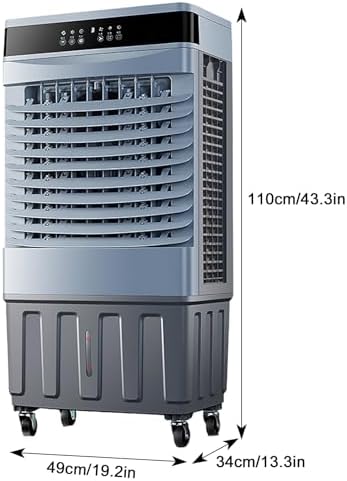 Portable Air Conditioners, Evaporative Air Cooler, 3-IN-1 Portable AC, 12 Hours Timer, 3 Wind Speeds, Double Water Tank, for Outdoor Indoor Use(110cm/43.3in)