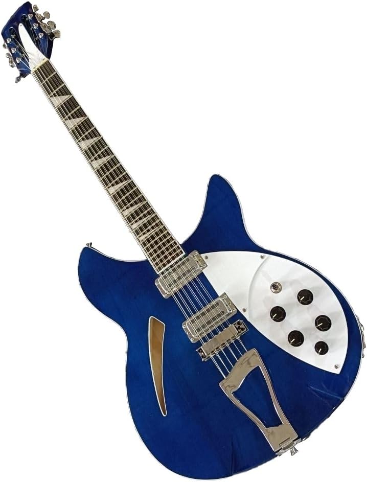 Custom 12-String Electric Guitar with Glossy White Finish and Blue Color - Perfect for Professional Guitarists and Enthusiasts Seeking and High- Sound