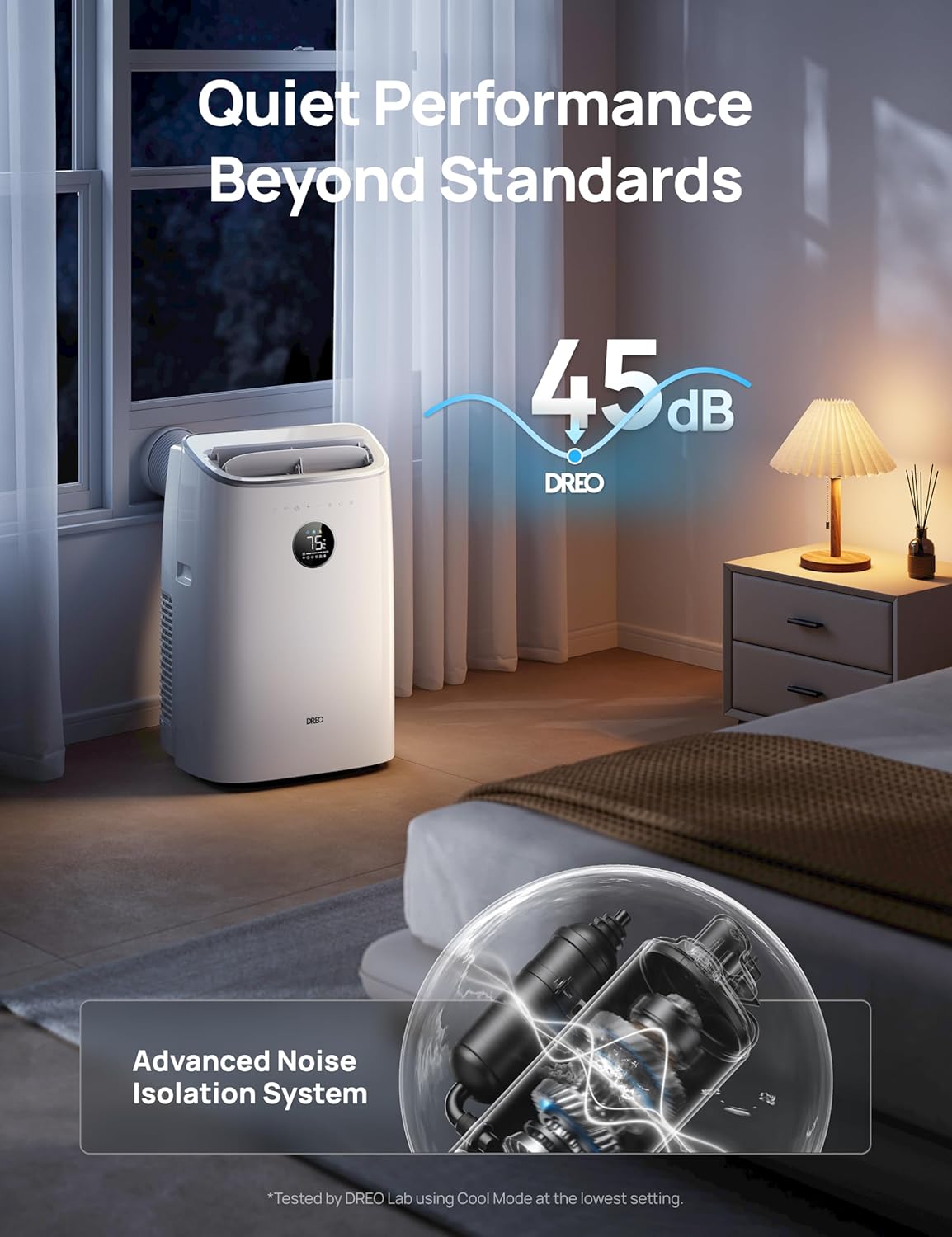 Dreo Portable Air Conditioners, Air Conditioner for Bedroom with Drainage-free Cooling, 45dB Quiet, APP/Voice/Remote, 24h Timer with Fan & Dehumidifier, Smart AC Unit for Room Indoors
