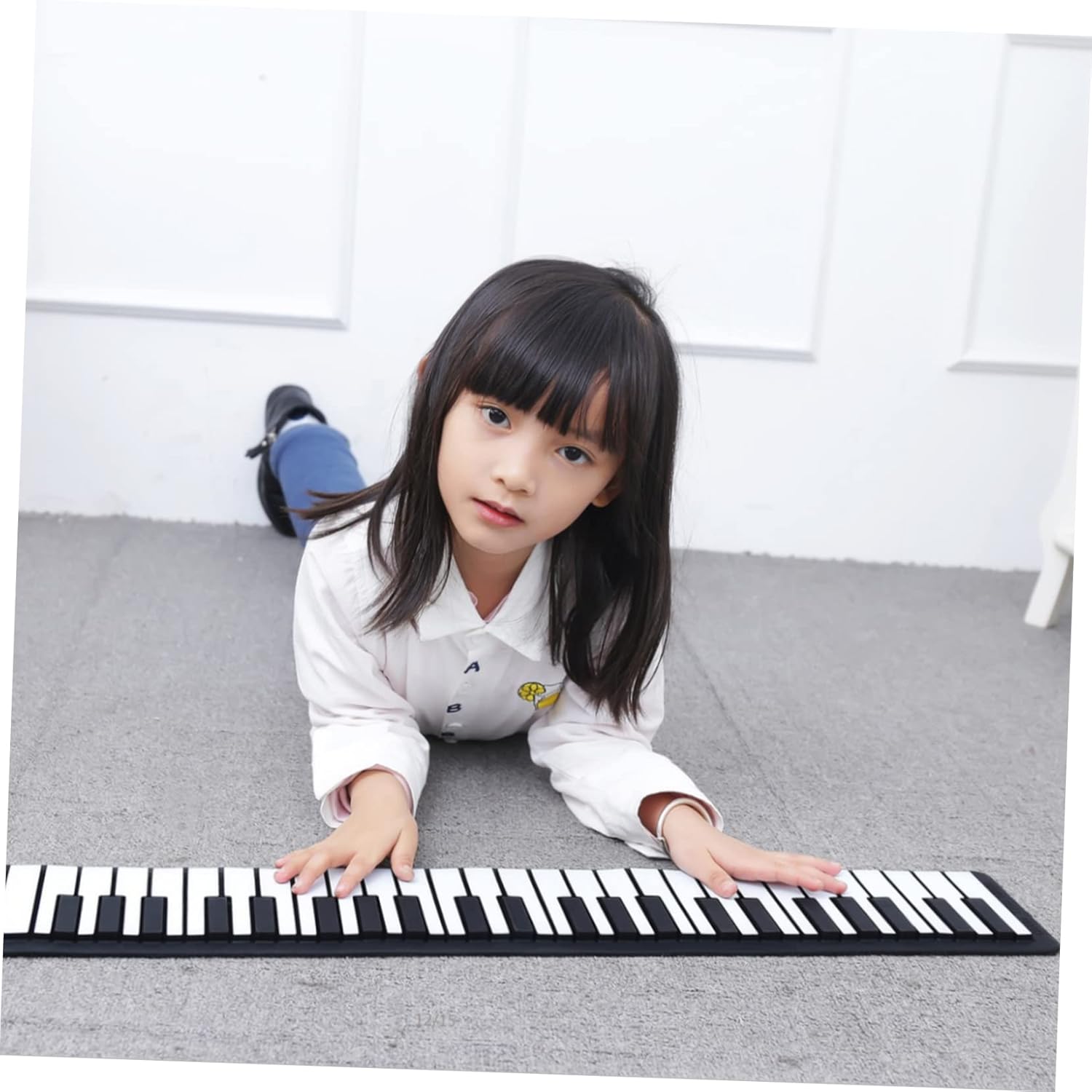 KESYOO Keys Foldable Piano for Boys and Girls Midi Keyboard Piano Drum Rechargeable Hand Rolled Weighted Keyboard Ages