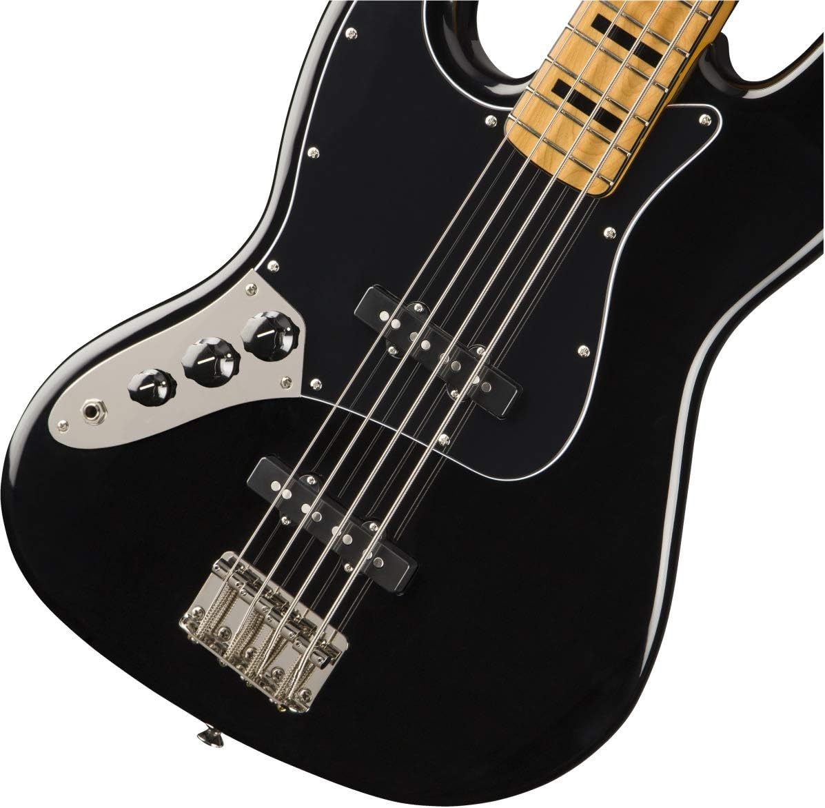 Squier Classic Vibe 70s Jazz Bass, Black, Left-Handed, Maple Fingerboard