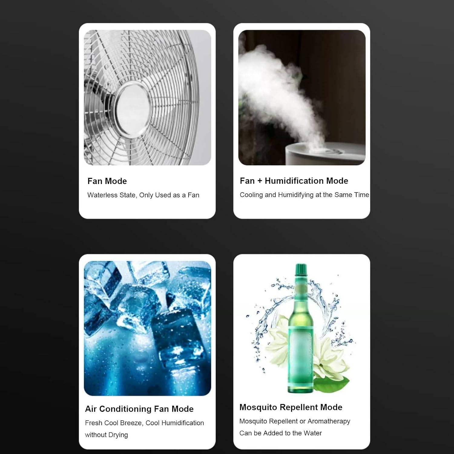 Swamp Cooler Air Conditioner, 3-In-1 Portable Evaporative Air Cooler with 13Gal Water Tank, 3 Speeds, 120°Oscillation, 6 Ice Packs, Windowless Ac for Home and Commercial, 42in