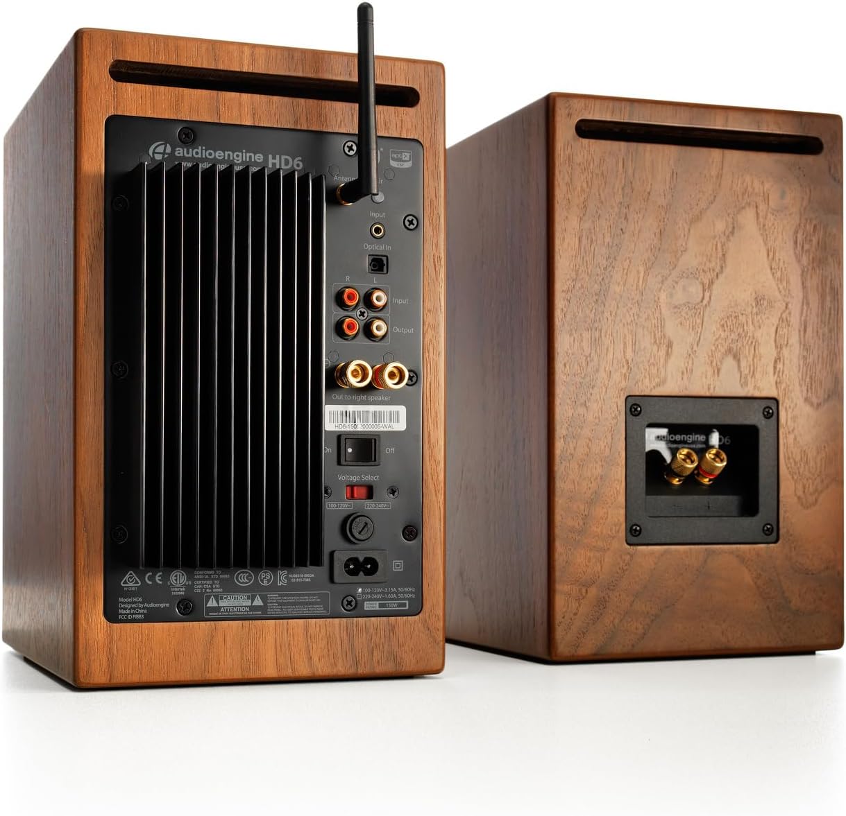 Audioengine HD6 Premium Powered Bookshelf Speakers | 150W Audiophile-Grade Bluetooth 5.0 Speakers with aptX HD | 24-Bit DAC | Real Wood Veneer