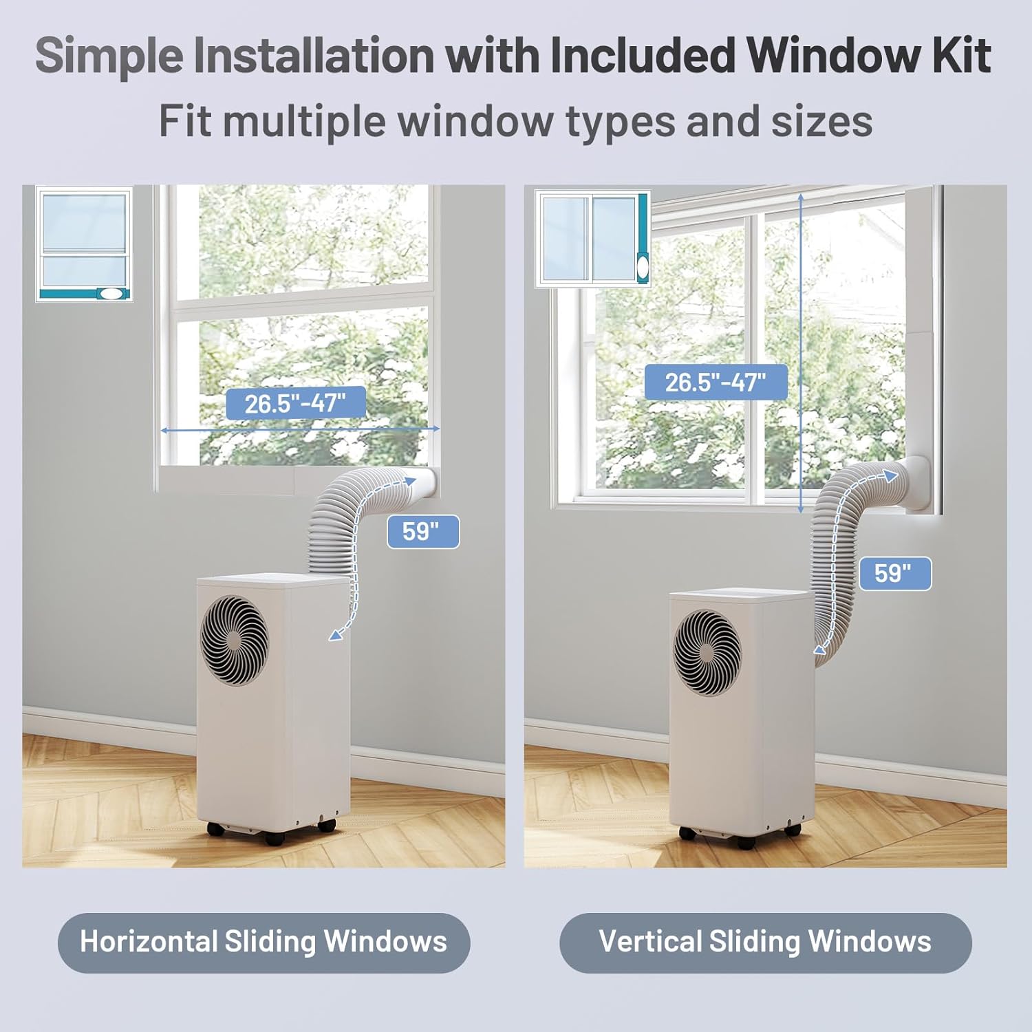 ARLIME 10000 BTU Portable Air Conditioner for Room up to 350 Sq.Ft, 3-in-1 Stand up AC Unit w/Dehumidifier, Fan, Sleep Modes, 24H Timer, Remote Control, Window Installation Kit Included (10000 BTU)