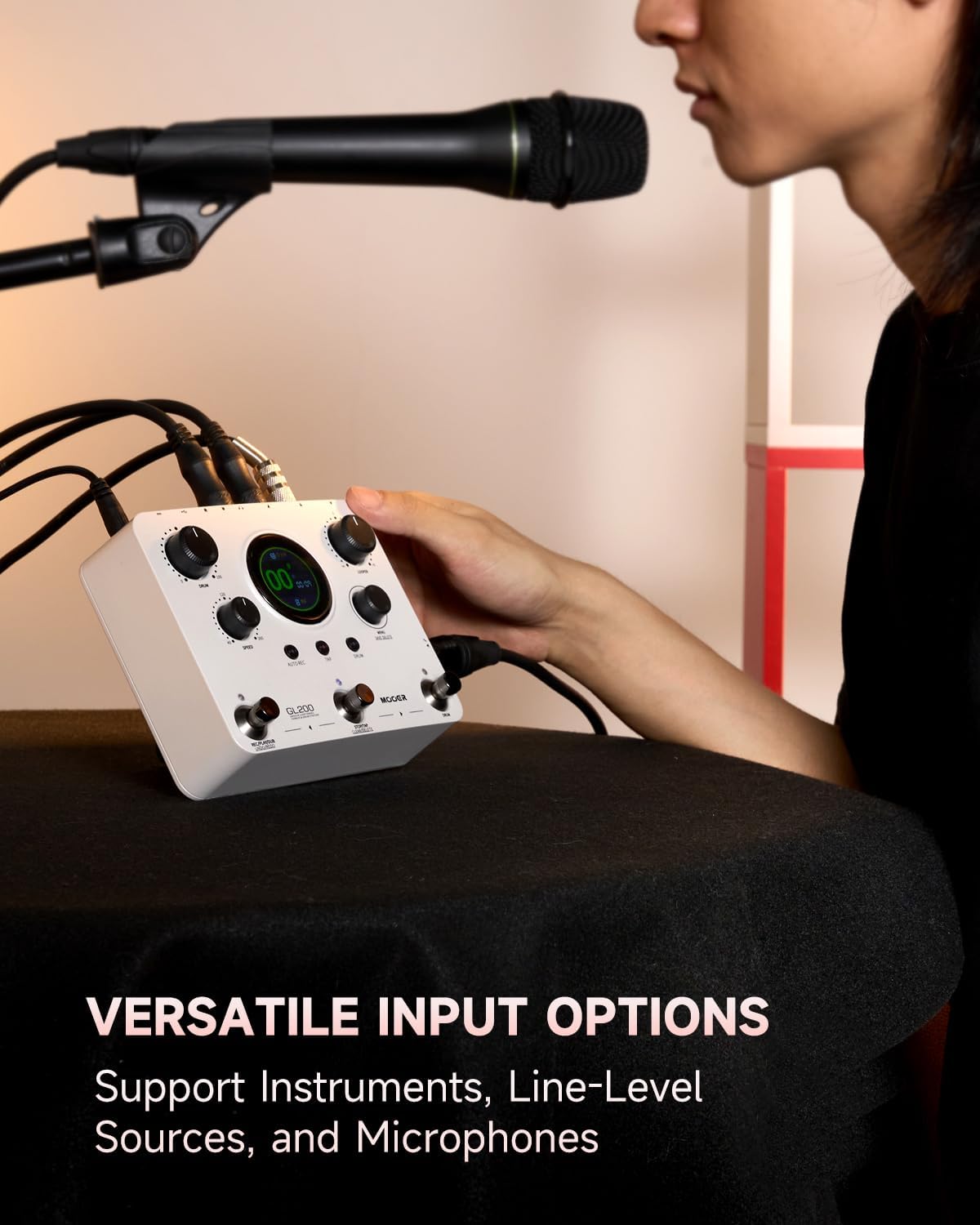 MOOER GL200 Looper Pedal Drum Machine, Drum Looper Guitar Pedal with 800 Mins Loop Dual TRS MIDI I/O Custom Drum Kits MIDI Groove Import Bluetooth Audio Integration Supports Microphone Headphone