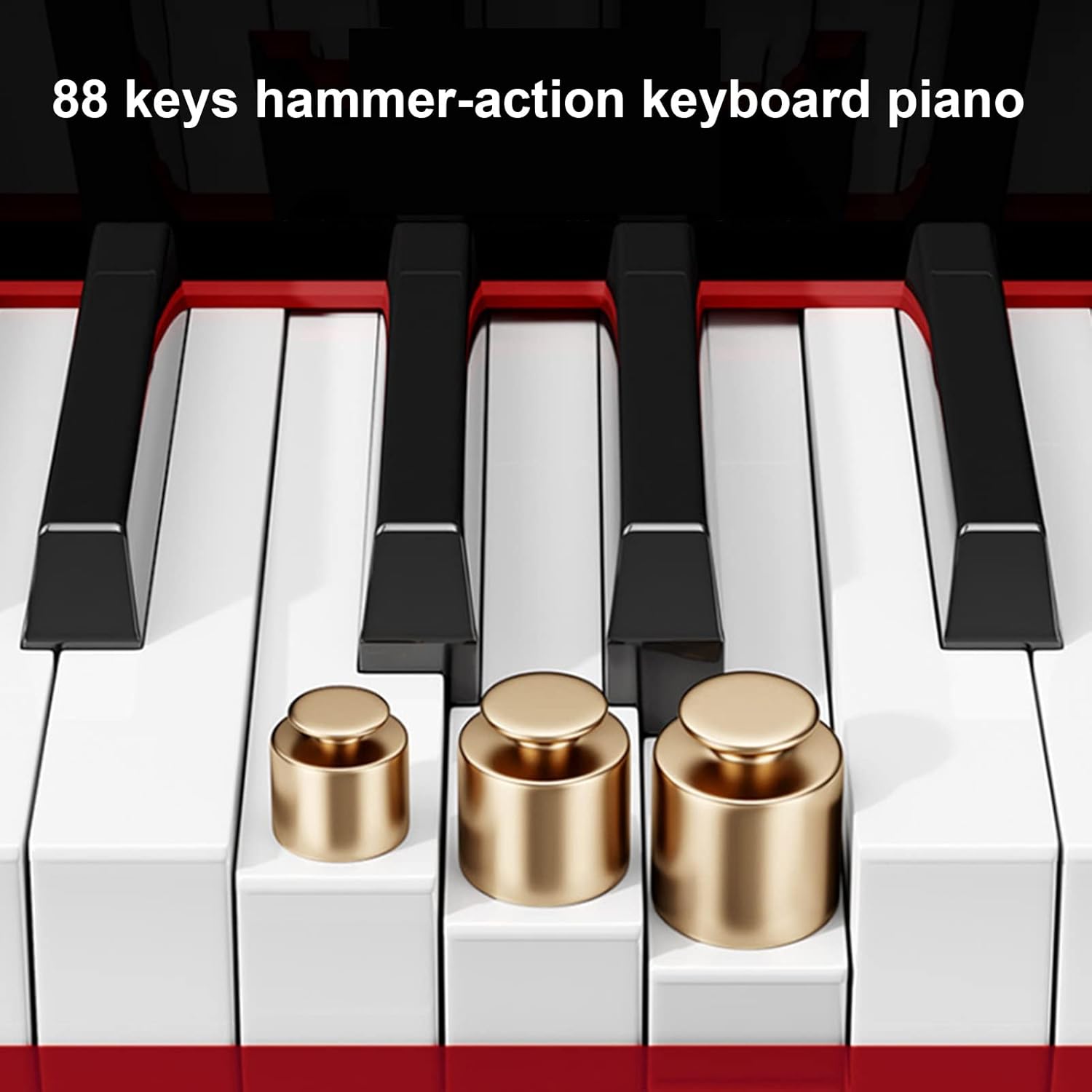 88 Key Digital Piano Keyboard With Hammer-Action Weighted Keys Electric Piano Bluetooth MIDI Connection Built-in HIFI Dual Speakers Include Stand, Sustain Pedal For Beginner, Professional(Black)