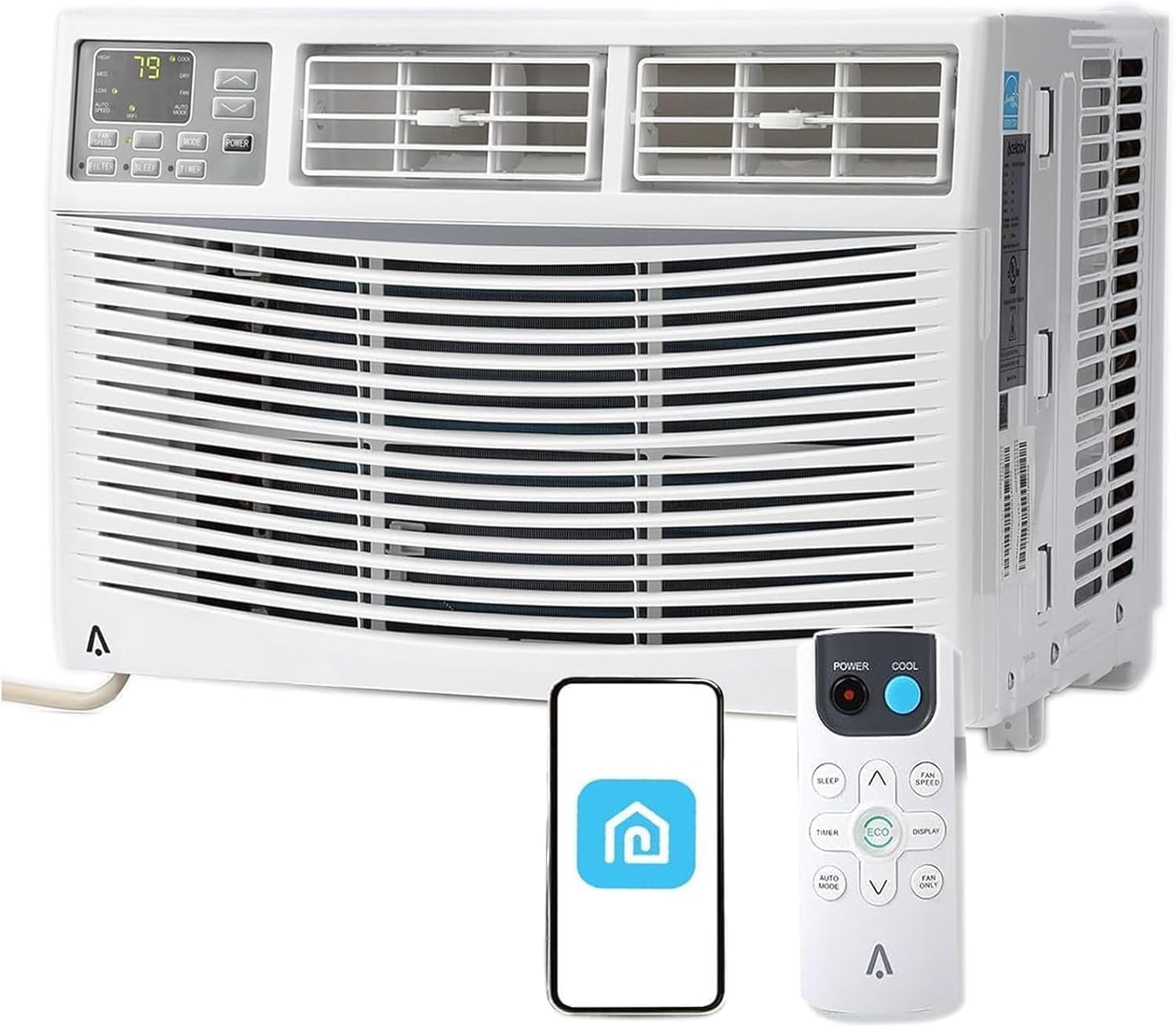 12000 BTU Window Air Conditioner with Wi-Fi, Smart Air Conditioner Window Unit - Remote & App Control & Timer Function & Easy Install Kit, Cools Up to 550 Sq. Ft, Window AC Unit Cool/Dehumidify/Fan