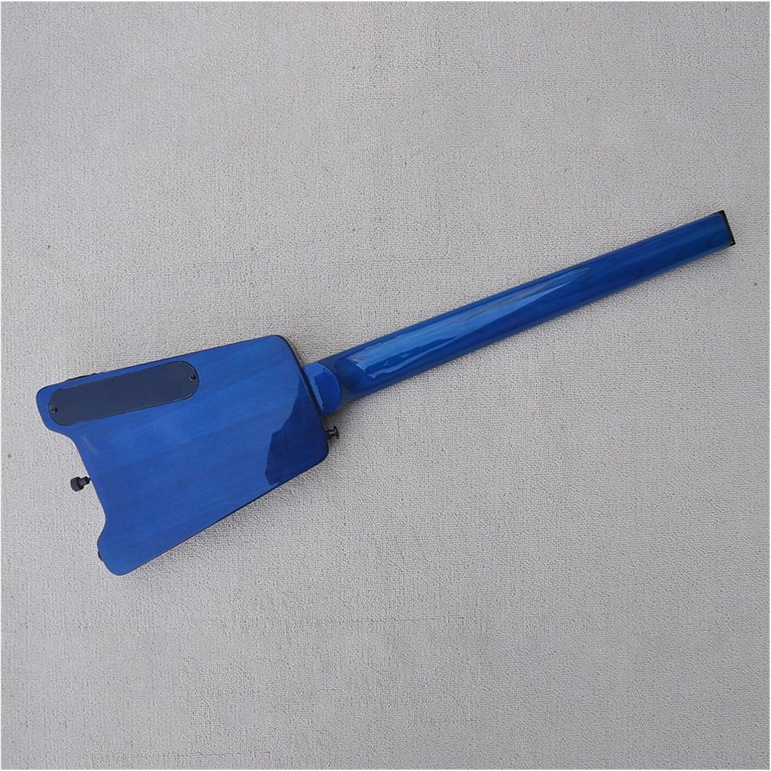 Blue Portable Travel Flame Maple Veneer Headless Electric Guitar with Rosewood Fretboard 24 Frets Professional Headless Guitar