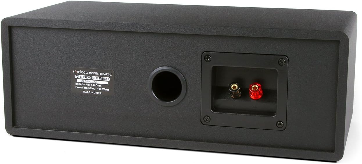 Micca MB42X-C Advanced Center Channel Speaker for Home Theater, Surround Sound, Passive, 2-Way (Black, Each)