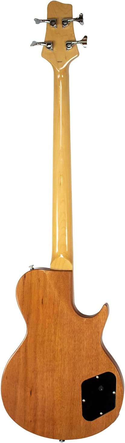 Sawtooth Americana Left-Handed Heritage Series Natural Spalted Maple 4-String 24 Fret Electric Bass Guitar w Fishman Fluence Pickups