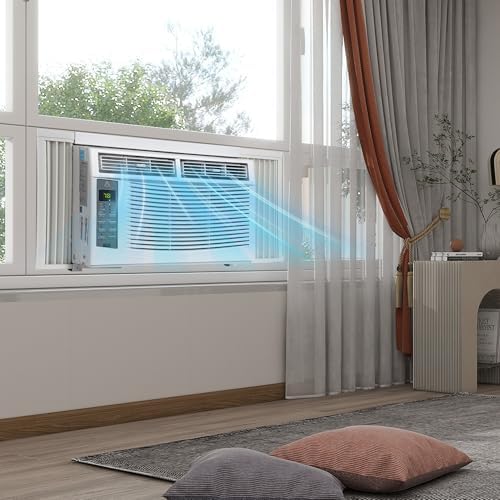 6,000 BTU Window Air Conditioner,AC Window Unit Cool up to 250 Sq. Ft w/Wifi Controls & 4 IN 1 Cooling, Dry, Fan,and Auto Mode, Low Noise,Perfect for Small Bedroom, Living Room, Home,Office