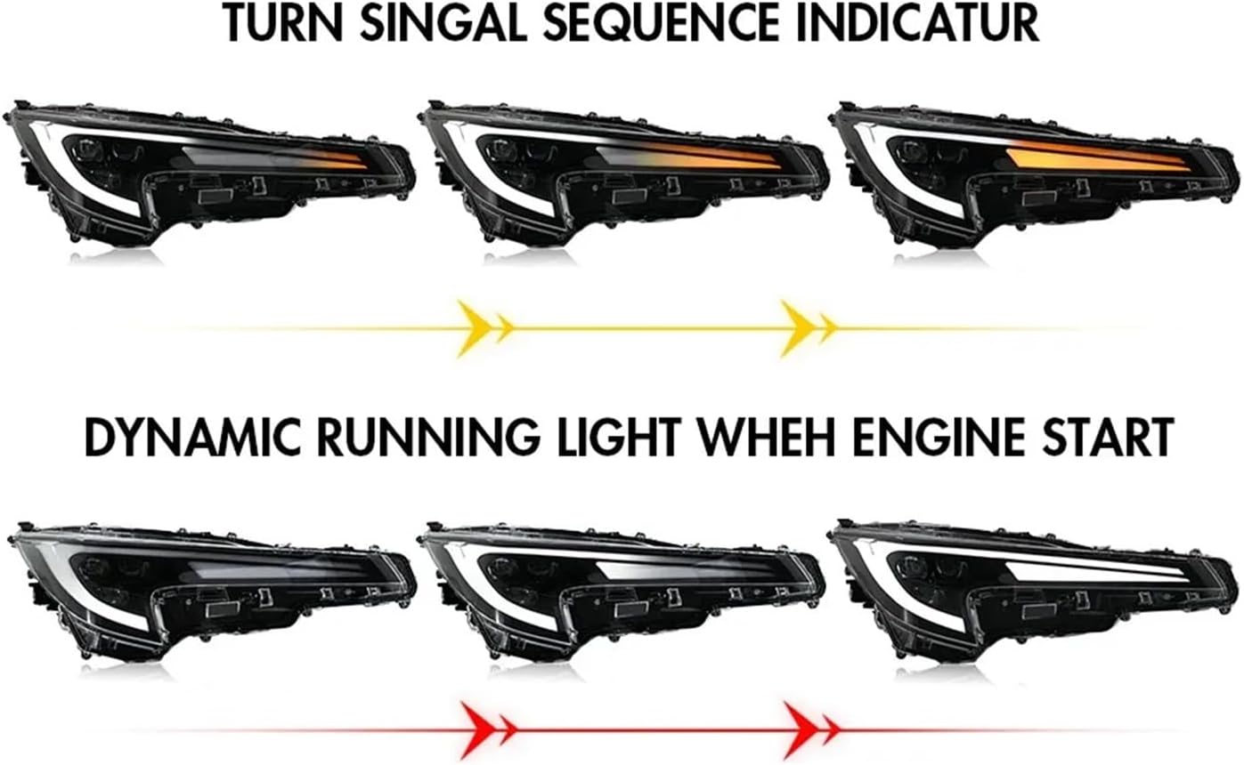 1Set LED Projector Headlight Assembly Compatible For Toyota Corolla 2020-2025 Front Head Lamps Sequential DRL Headlamp Accessories