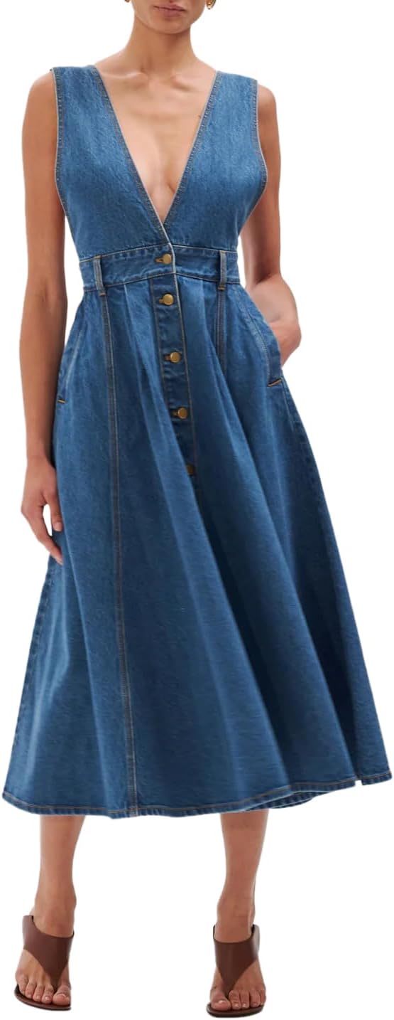 Ronny Kobo Womens Denim Lucien Dress