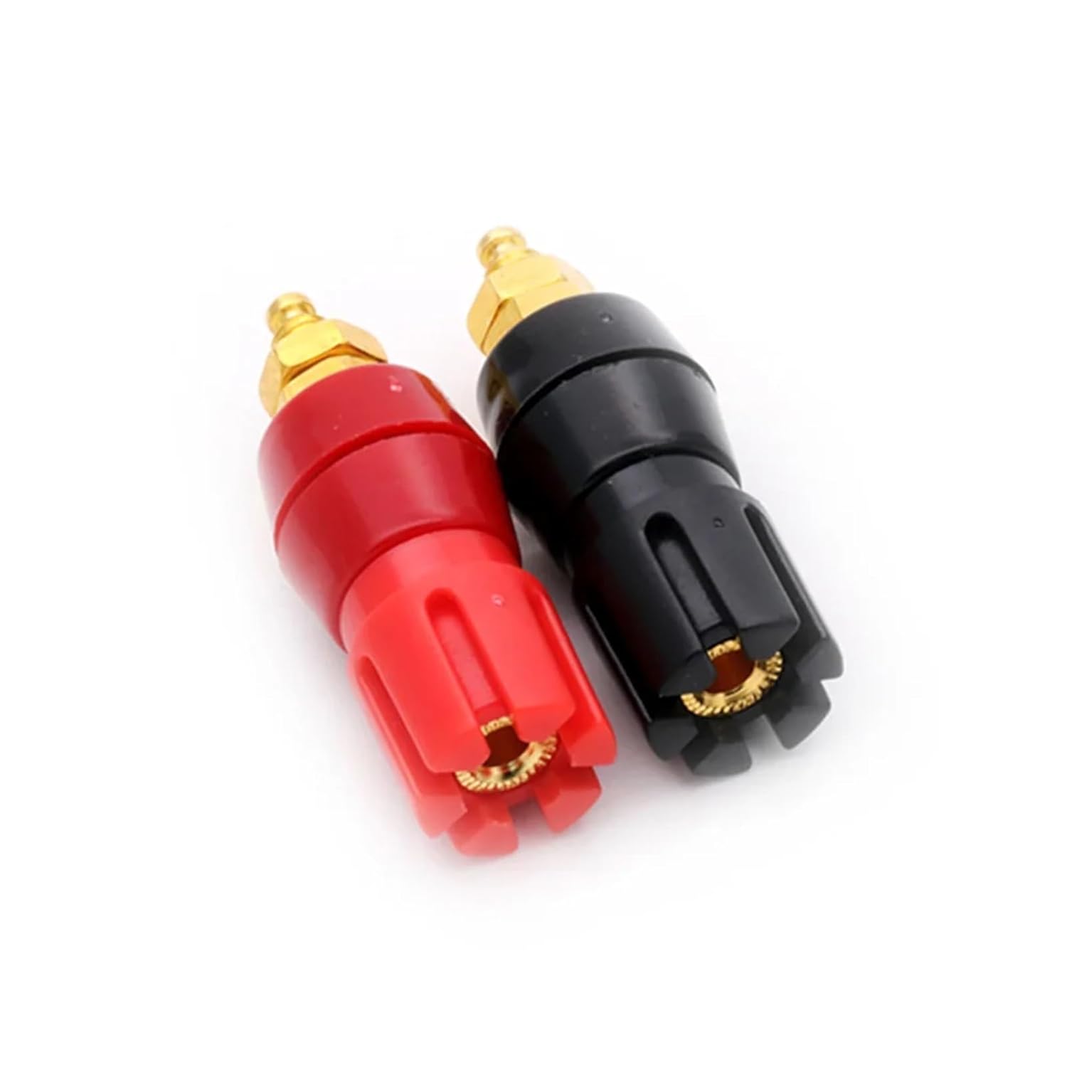 20pcs Gold Plated Copper Adaptor Large Current Amplifier Audio Terminal 4mm Banana Socket Brass Binding Post Connector