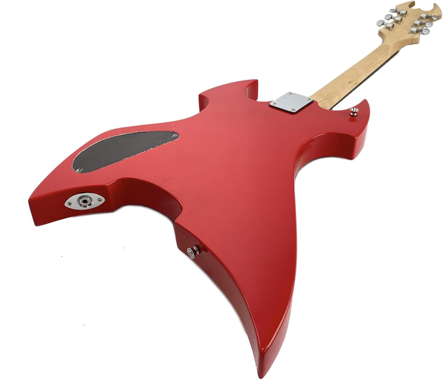 Full Size Right Handed Heavy Metal Style Electric 6 String Guitar, Solid Wood Body and Bolt on Neck, Cable and Allen Wrench, Color: Deep Red