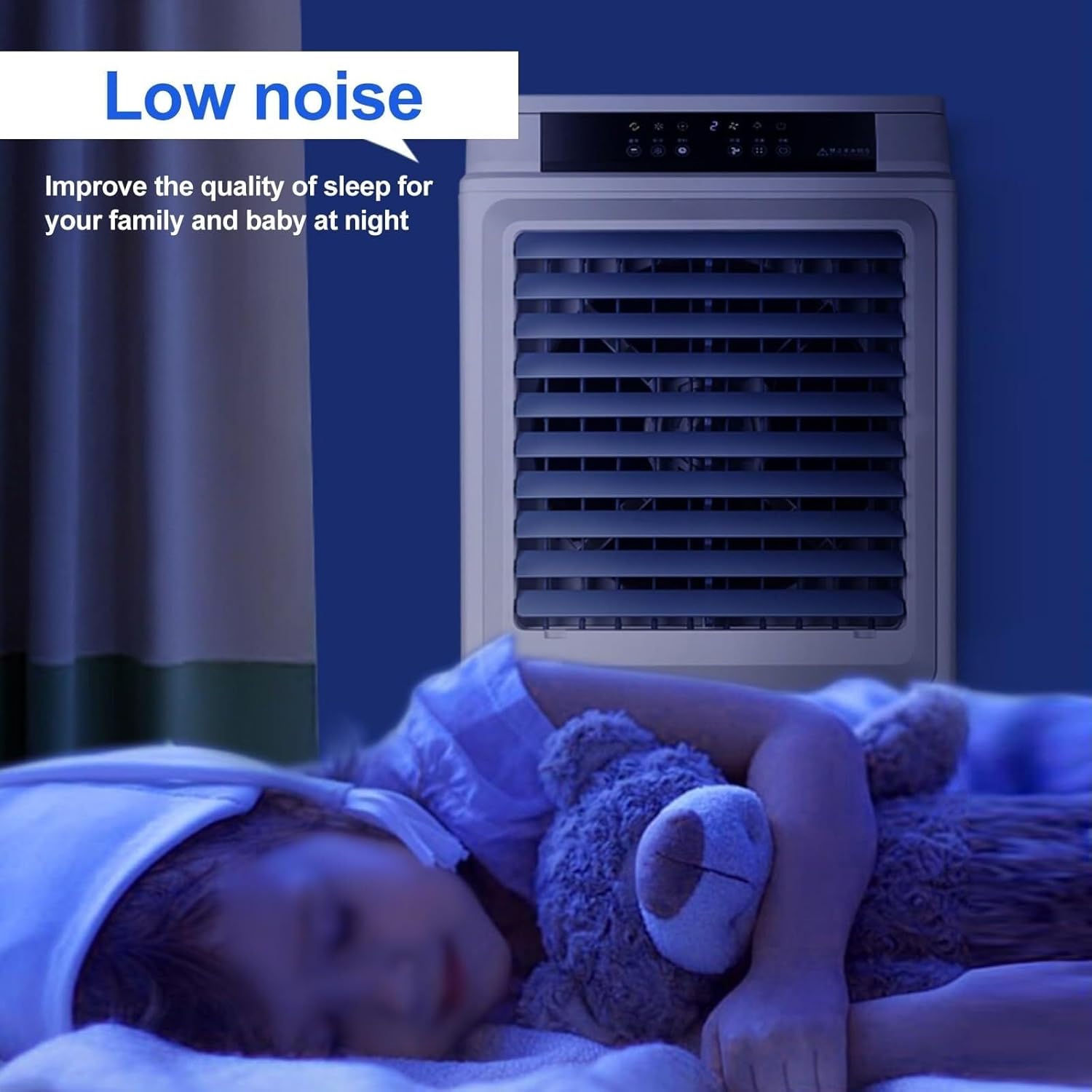 Portable Air Conditioner, 50L Swamp Cooler, 3-Speed Fan, Evaporative Air Cooler with Remote, 120° Oscillation, 4 Ice Crystals, Ideal for Home & Large Spaces