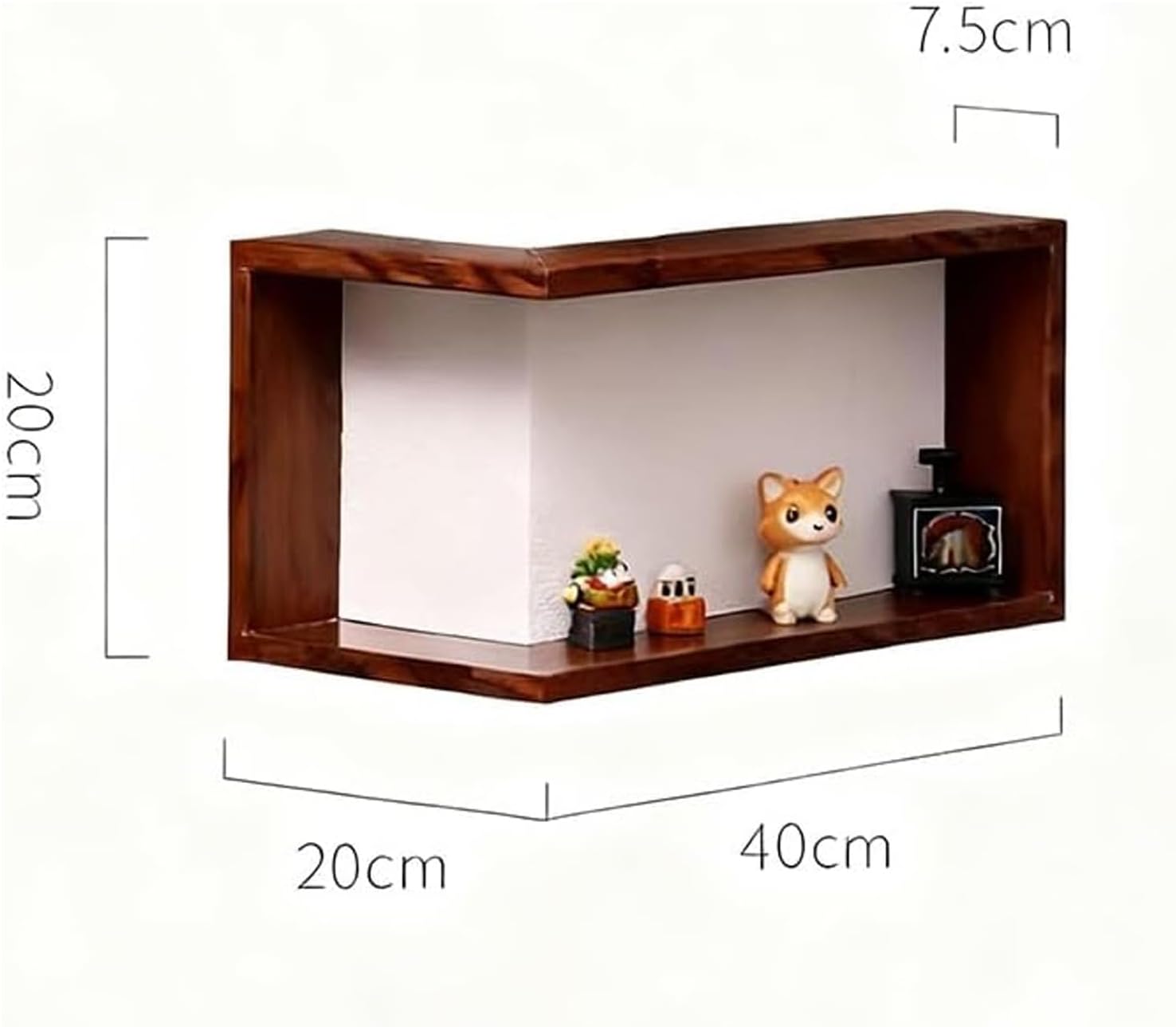 Illuminated Corner Shelf with Remote, Smart Shelves That Light up Your Space, Wooden Corner Wall Shelve with Light for Figurines and Collectibles (2pc with 4 Smart Sensor Lights)