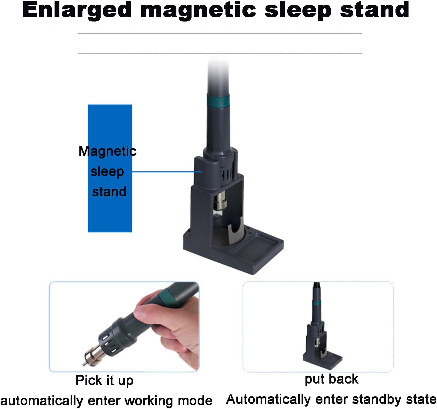 250cm/s hot air welding station, 1000W industrial-grade rework station, with LCD display, brushless DC eddy current fan,for electronic product repair and desoldering
