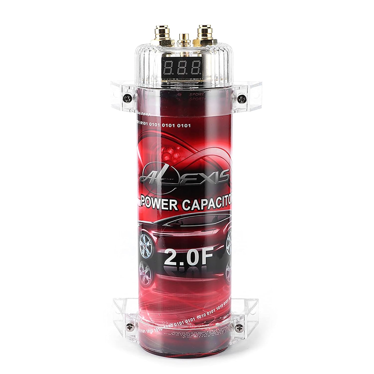 2 Car Audio Power Capacitor Amplifier Voltage Stabilizer with Digital Display, for Car Audio System